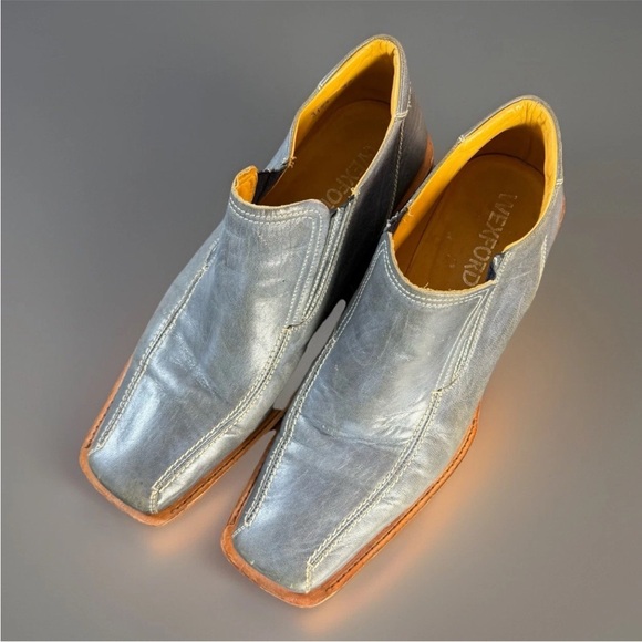 Wexford Leather Square Toe Loafers Steel Blue Men’s 45 EU 12 US Made In Italy - Picture 2 of 9